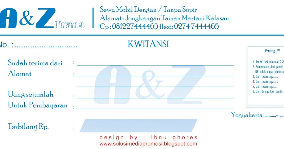 Solusi Media Promosi Nota Kwitansi Solusi Media Promosi Nota Kwitansi