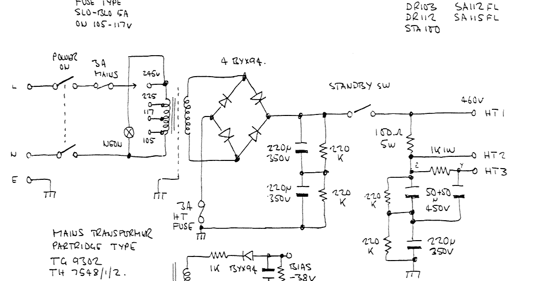 100 Watt Hiwatt Amplifier Model Dr 103 Power Supply Schematic Circuit Diagram