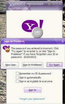 Sign yahoo messenger in t can Can't Sign
