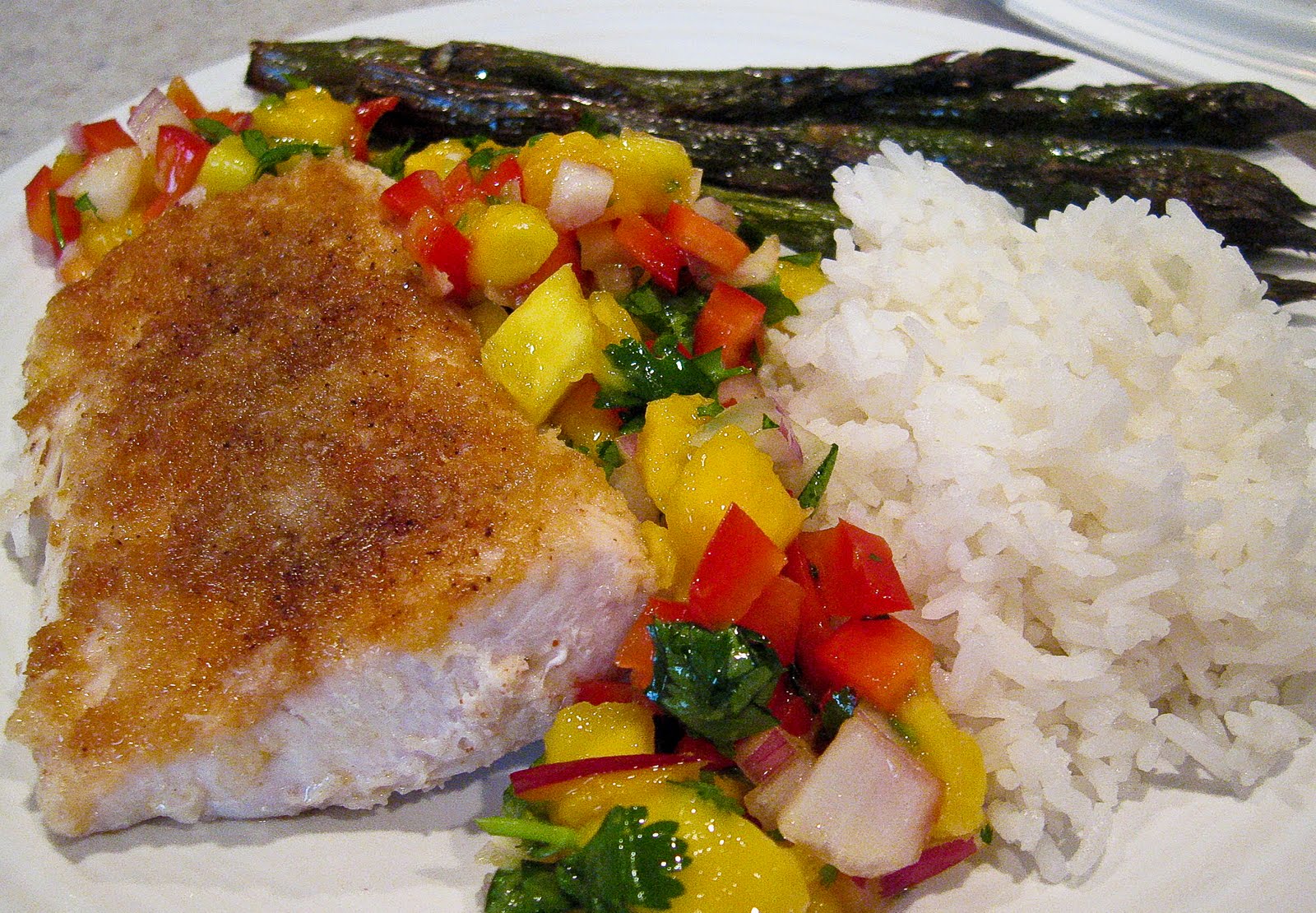 Seared Panko Crusted Mahi Mahi with Mango Salsa The Spiced Life