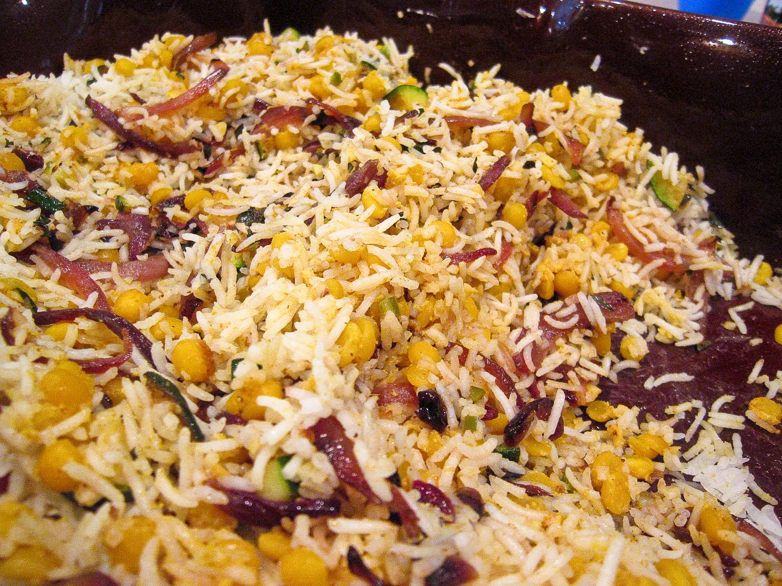 Hyderabadi Qabooli (Hyderabadi Pilaf of Rice & Split Peas) The Spiced