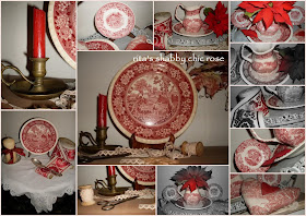 Rita S Shabby Chic Rose Un Tocco Di Rosso Red Transferware A Touch Of Red Red Transferware