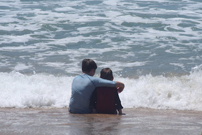 brothers at the beach