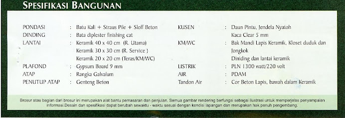 Spesifikasi bangunan