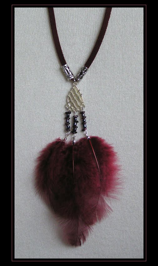 Burgundy Pendant on Leather