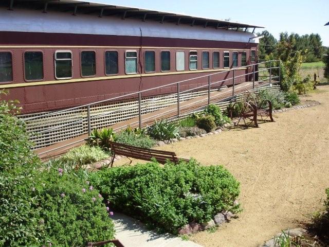 Garden and Rail Carriage at the Grenfell Shed