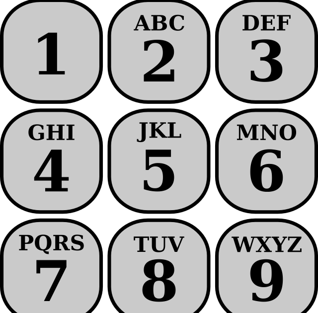 picture of phone keypad with letters picture of phone keypad with letters