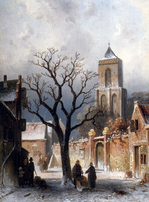 CharlesHenriJosephLeickert281818 190729A Village Snow Scene