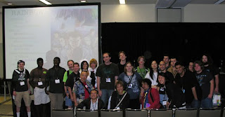 The creators of Rainbow pose for a picture with the criminally small panel audience that came to see their Q&A.