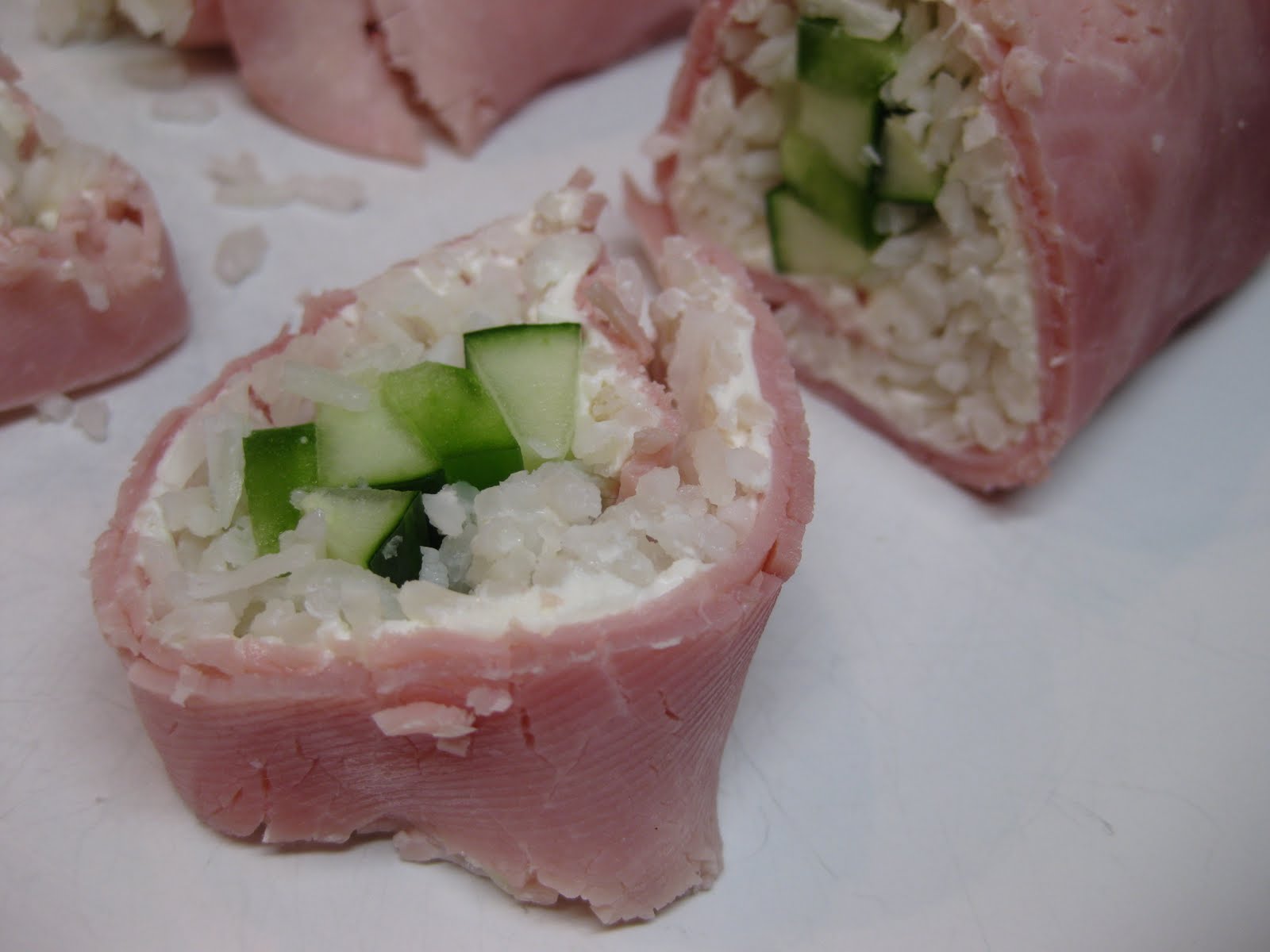 Dinner at Christina's Sushi Style Ham Rolls
