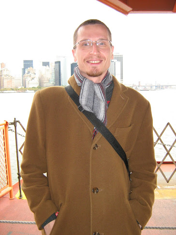 Tomasz Wielinski à bord du Staten Island Ferry près de la pointe sud de Manhattan le matin