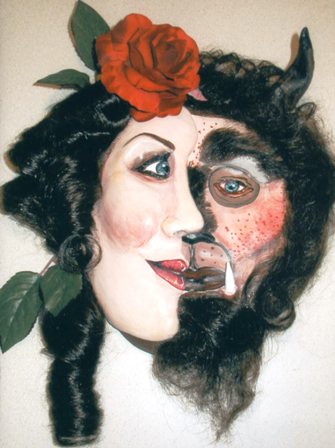 Hospice Mask, Beauty and the Beast (clay)