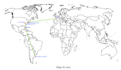 Mapa de Mondo con camino paquete