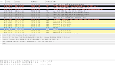 screenshot de wireshark que describe la secuencia de paquetes UDP y la palabra enviada