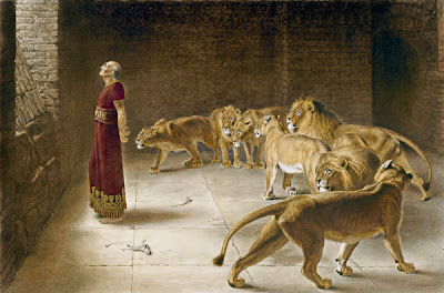 DANIEL ÉPARGNÉ PAR LES LIONS Riviere briton (1872)