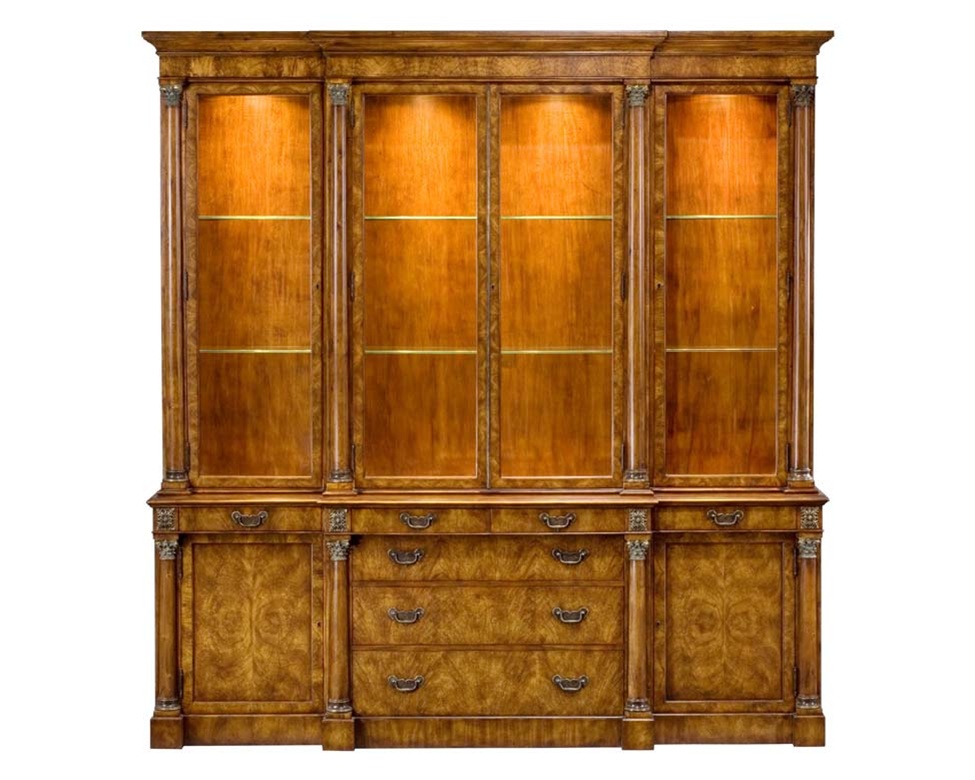 Antique Breakfront Solid Walnut Furniture Luxury Furniture
