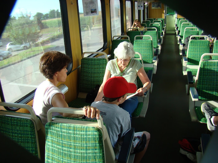 Riding the train to Lausanne