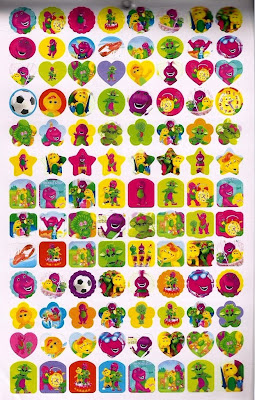 littlewonderlandfriends barney baby bop bj stickers nightmare before christmas chain wallet