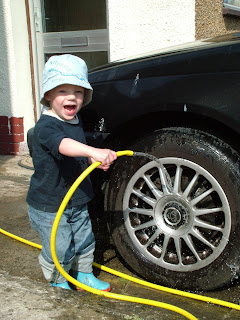 Washing the car