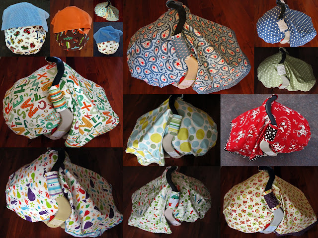 Here are some of our boy car seat covers. Can you tell I just figured out 