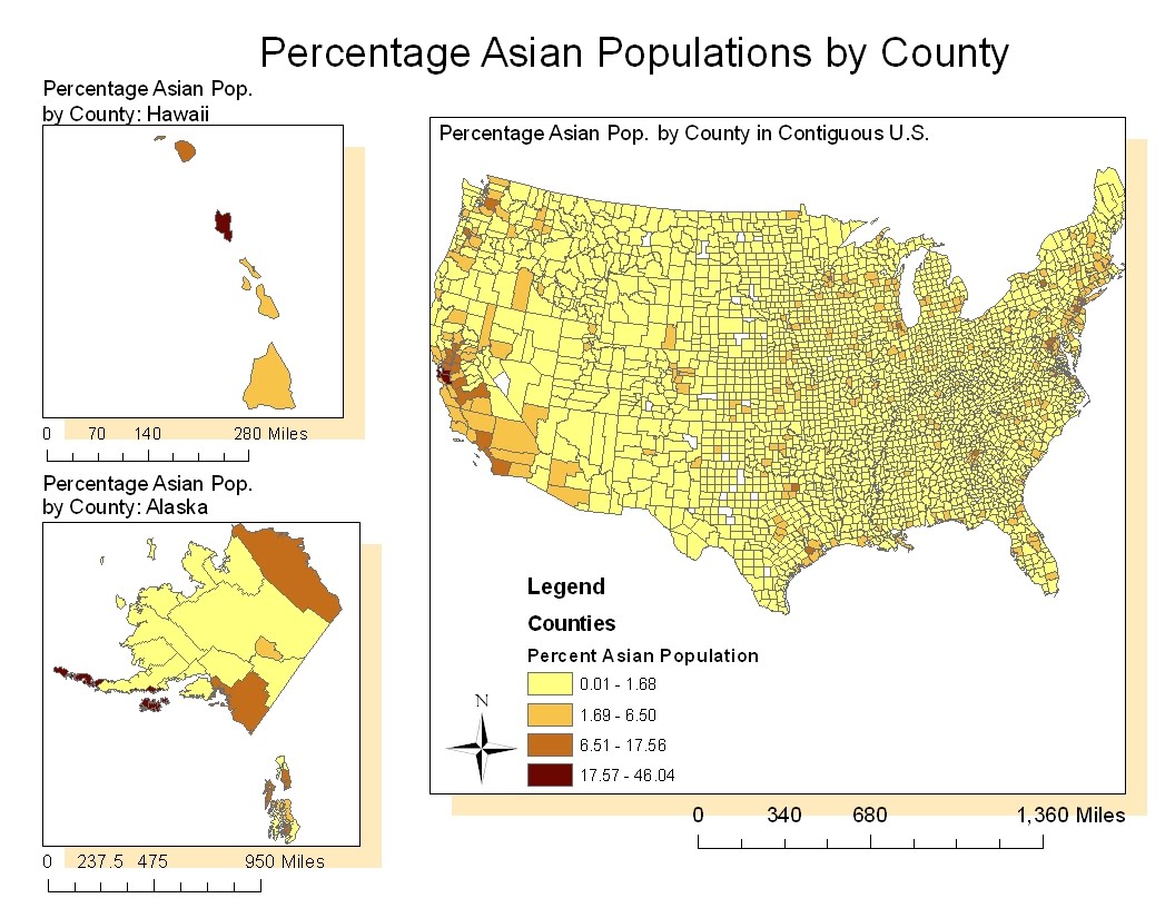 the above map shows percentage of asian populations divided by counties in the united states similar to the black population legend here the above map shows percentage of asian populations divided by counties in the united states similar to the black population legend here
