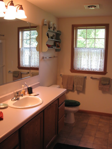 Large bathroom with tub and shower