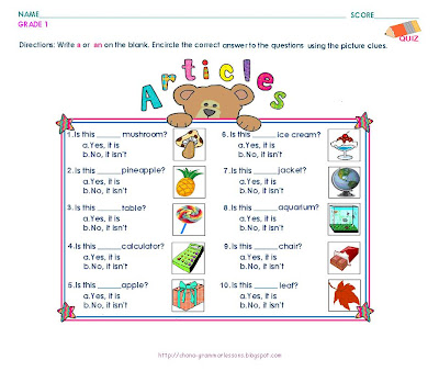 GRAMMAR WORKSHEETS: GRADE 1 GRAMMAR WORKSHEETS: GRADE 1