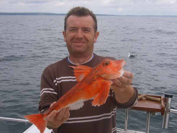 Philip Horgan avec un "specimen grondin rouge" de 3lbs