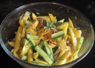 cooling mango and cucumber for hot curry by Mom @ Whats for Dinner?