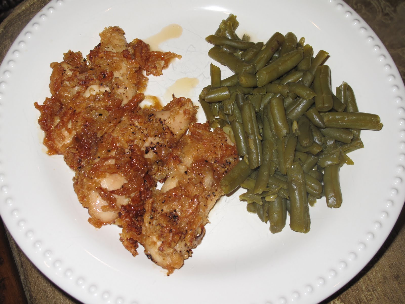 Jenna Blogs Rebekah's Honey Onion Chicken & Green Beans