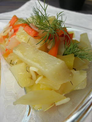 This weird looking vegetable is north American Sunchokes with Orange Juice (Portakal Sulu Zeytinyağlı Yerelması)