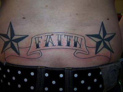 star tattoos on back. star tattoos on lower ack.