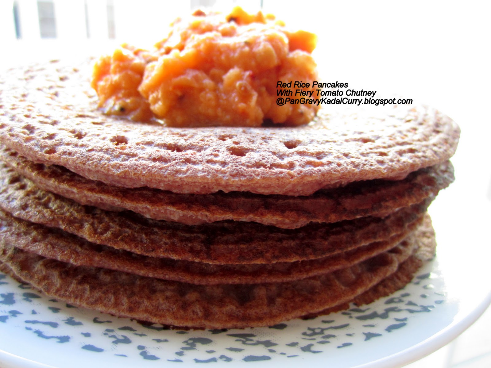 Pan Gravy Kadai Curry Red Matta Rice Pancakes "Sponge Dosa"