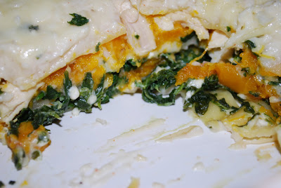 Chicken Spinach Butternut Squash Lasagna