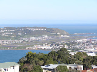 Wellington International Airport from Mount Victoria