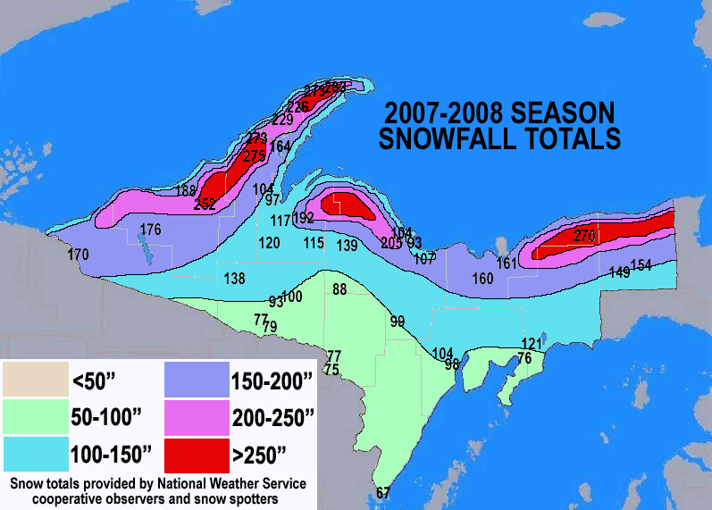 SNOWFALL TOTALS 2007-08