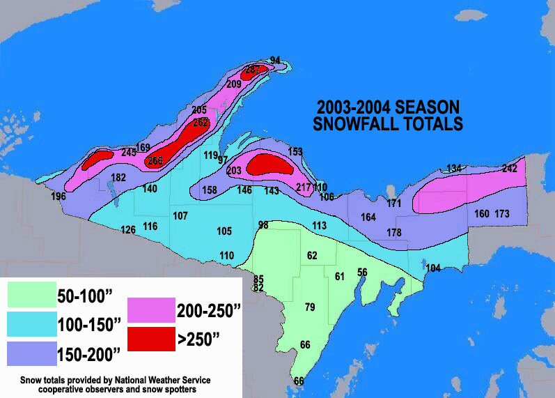 SNOWFALL TOTALS 2003-04