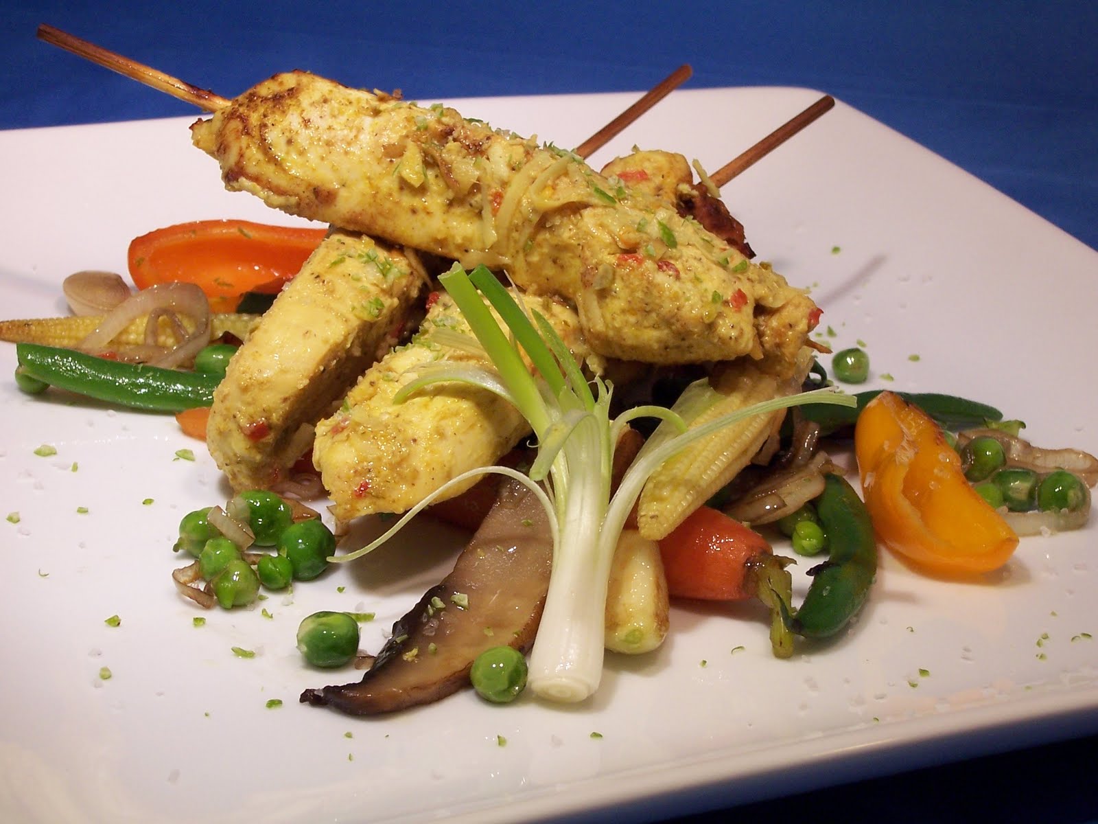 Coconut Curry Chicken Satay with Vegetable Stir Fry Good Livin', Good