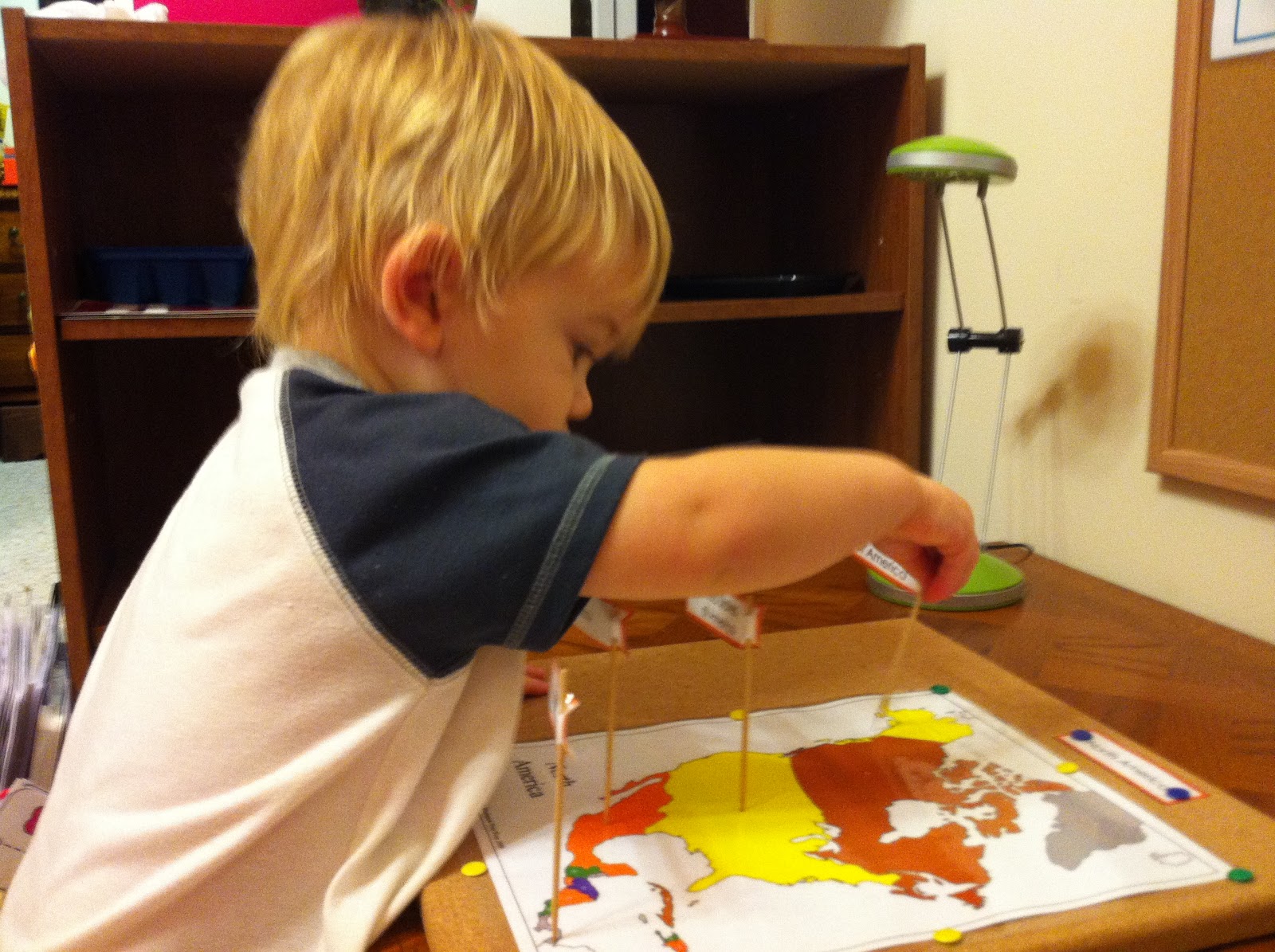 Early Learning with Marta, Eaton and Nathaniel Montessori Push Pin Maps