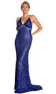 Criss-Crossed Formal Dress with Open Back Item# 1079