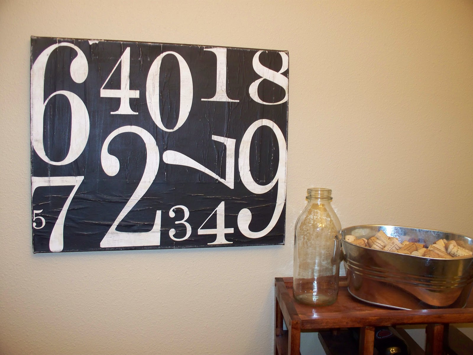 Paisley Pink Polka Dots Pottery Barn KnockOff Painted Numbers Canvas