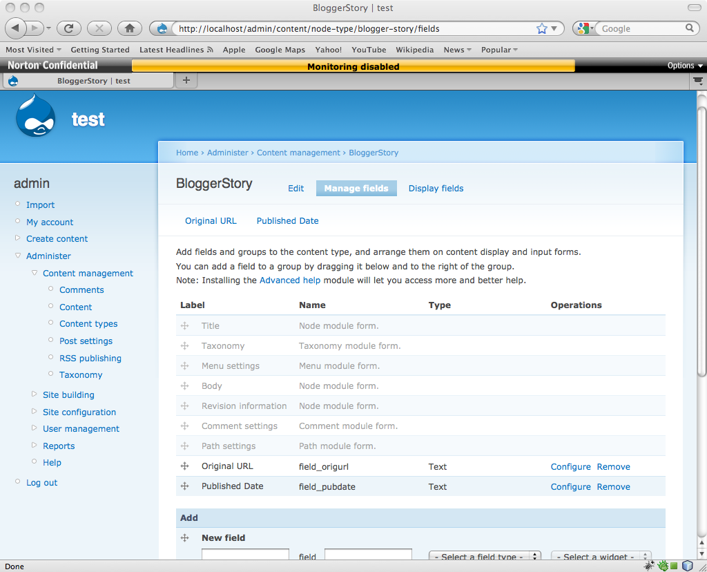 The Taxonomy field is called