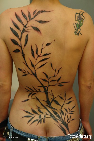 Japanese Bamboo Tattoo on Back Girl. Japanese Tattoo Art. Posted by Admin