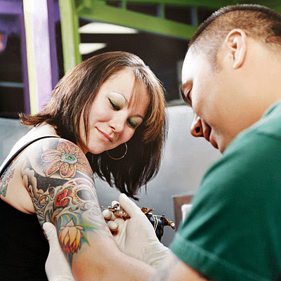 making tattoos. making tattoos.