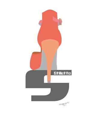 Bright and colorful alphabet poster art S for stiletto, Guilty indulgences, art of the day