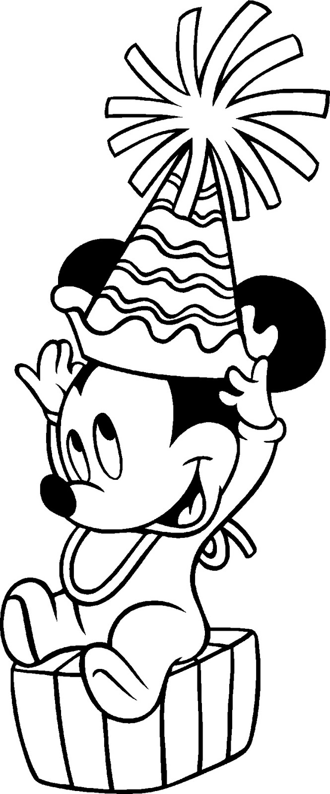 Disney Coloring Pages "Baby Mickey Mouse Character Birthday" >> Disney