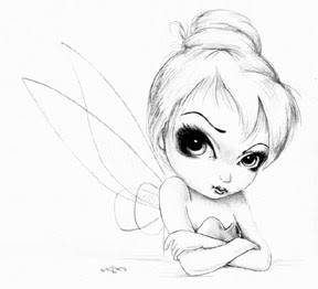 Face Sketch - Tinkerbell Coloring Pages >> Disney Coloring ...
