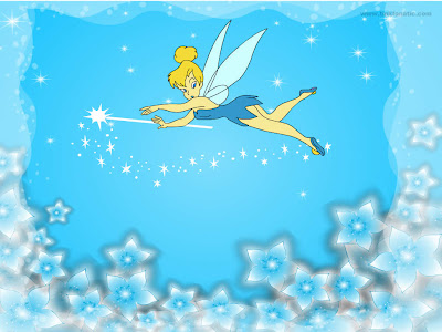 Tinkerbell Wallpaper : Tinkerbell Flying Sky with Stars. PRINT THIS PAGE
