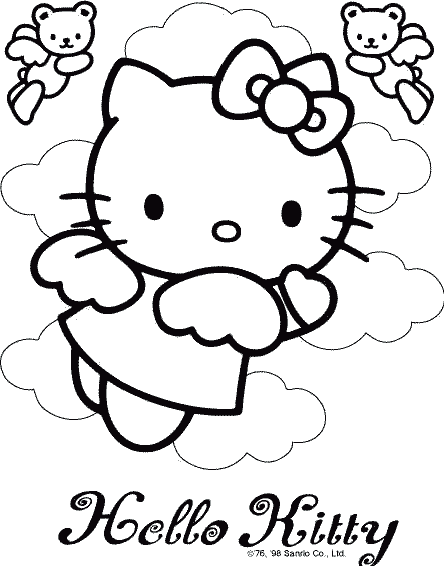 Hello Kitty Hobby Photographing Coloring Pages title=
