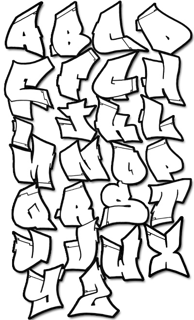 Graffiti Alphabet (Abecedario Graffiti) mindgem style 